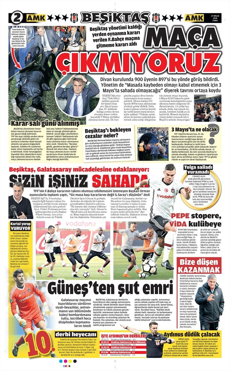 27 Nisan 2018 | Gazetelerin Beşiktaş Manşetleri - Görsel 8