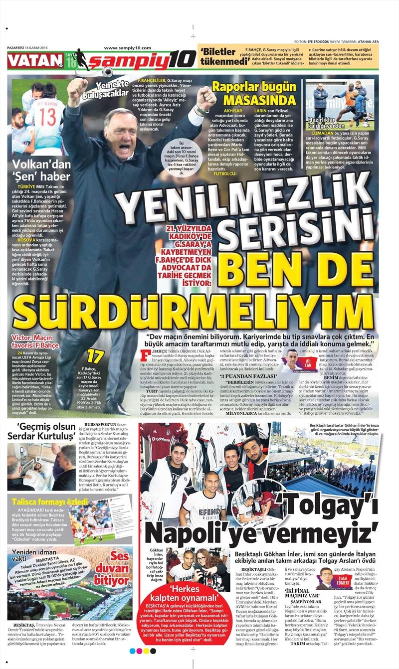 14 Kasım 2016 | Gazetelerin Beşiktaş sayfaları - Görsel 11