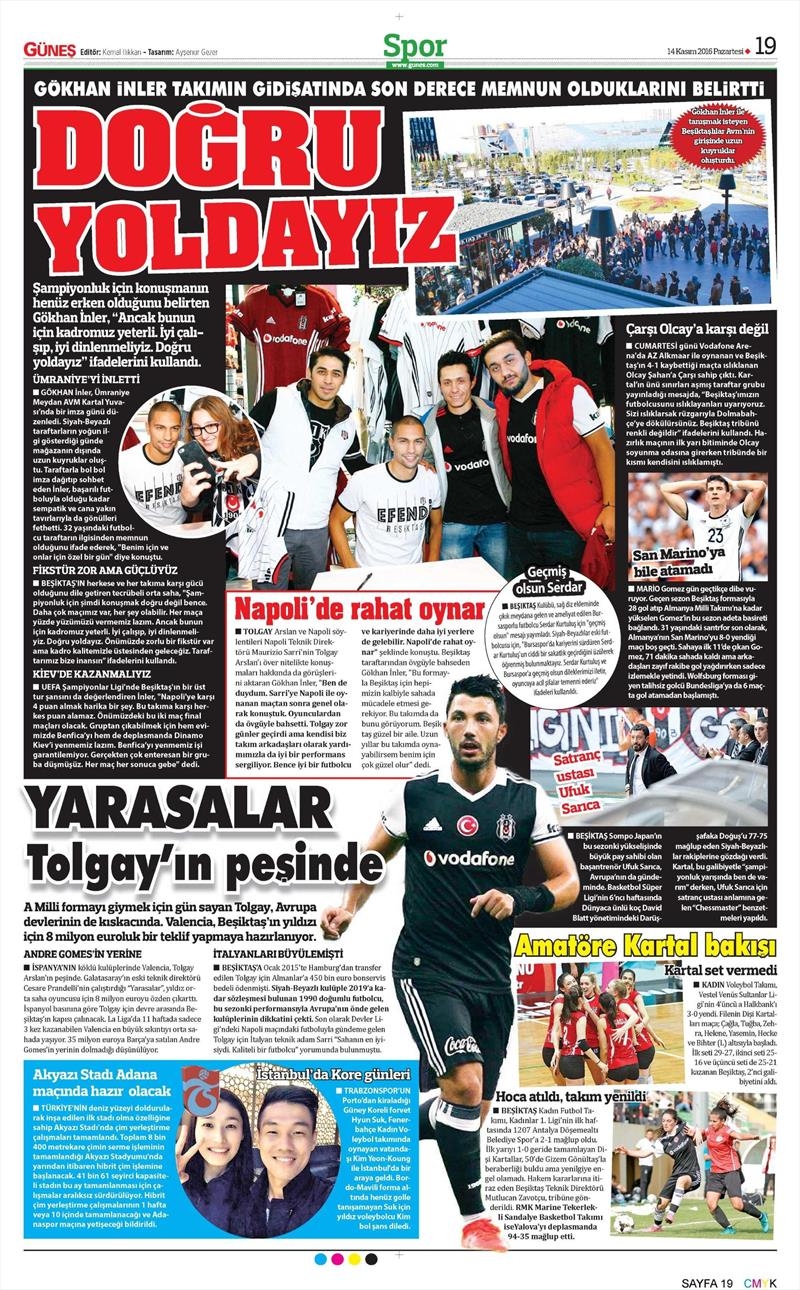 14 Kasım 2016 | Gazetelerin Beşiktaş sayfaları - Görsel 3
