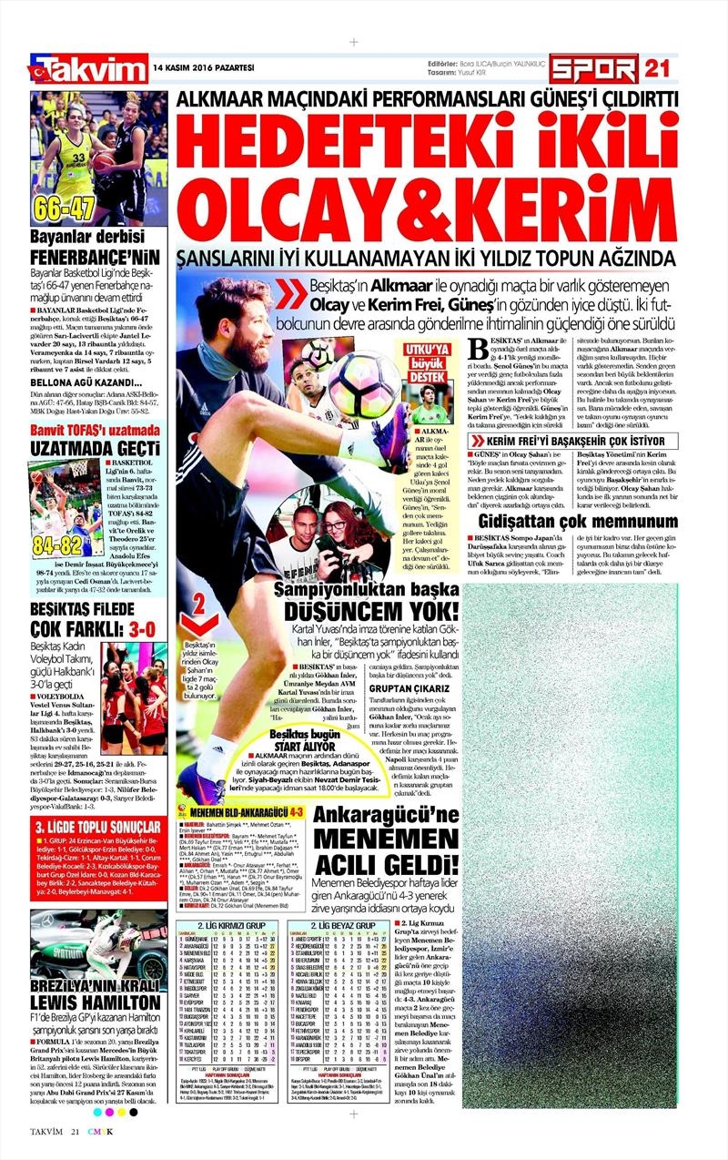 14 Kasım 2016 | Gazetelerin Beşiktaş sayfaları - Görsel 9