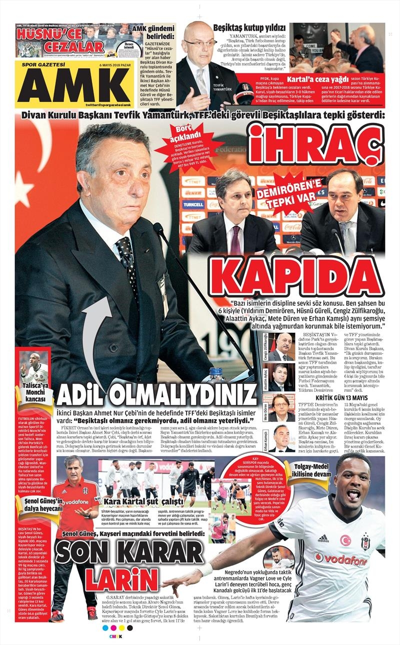 6 Mayıs 2018 | Gazetelerin Beşiktaş Manşetleri - Görsel 2