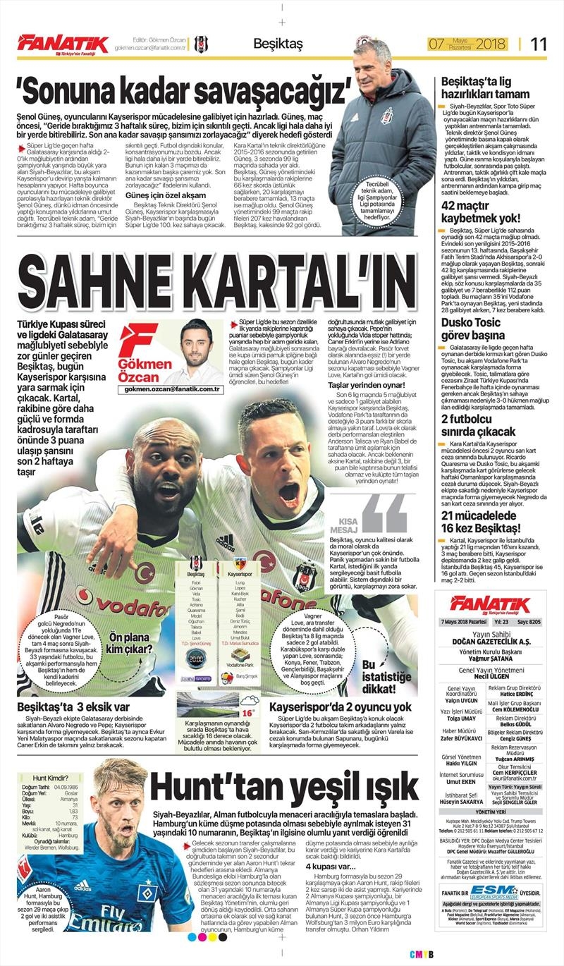 7 Mayıs 2018 | Gazetelerin Beşiktaş Manşetleri - Görsel 3