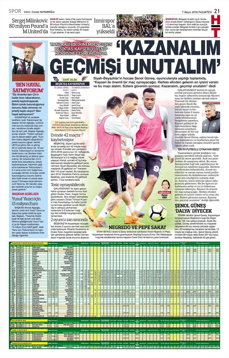 7 Mayıs 2018 | Gazetelerin Beşiktaş Manşetleri - Görsel 4