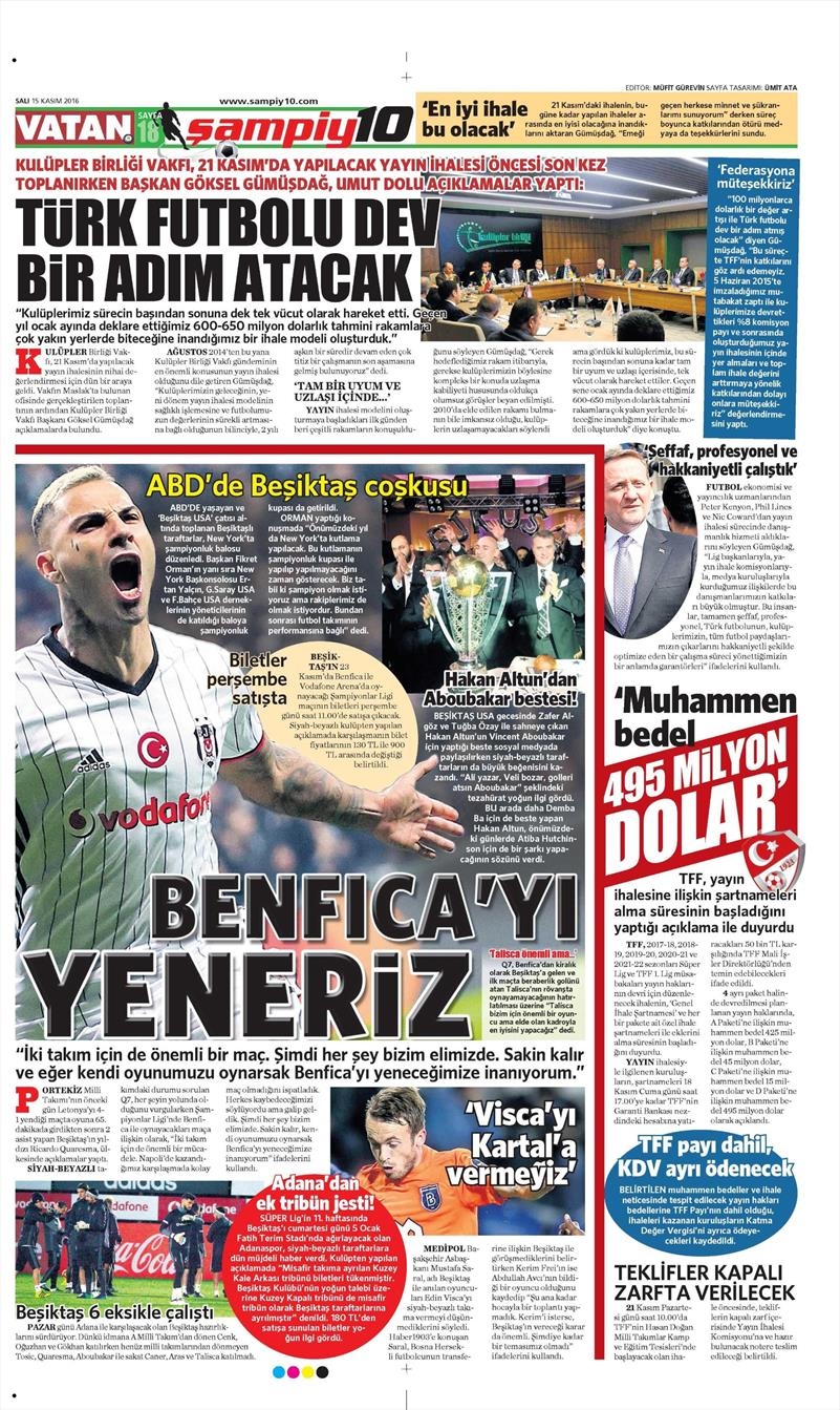 15 Kasım 2016 | Gazetelerin Beşiktaş sayfaları - Görsel 11