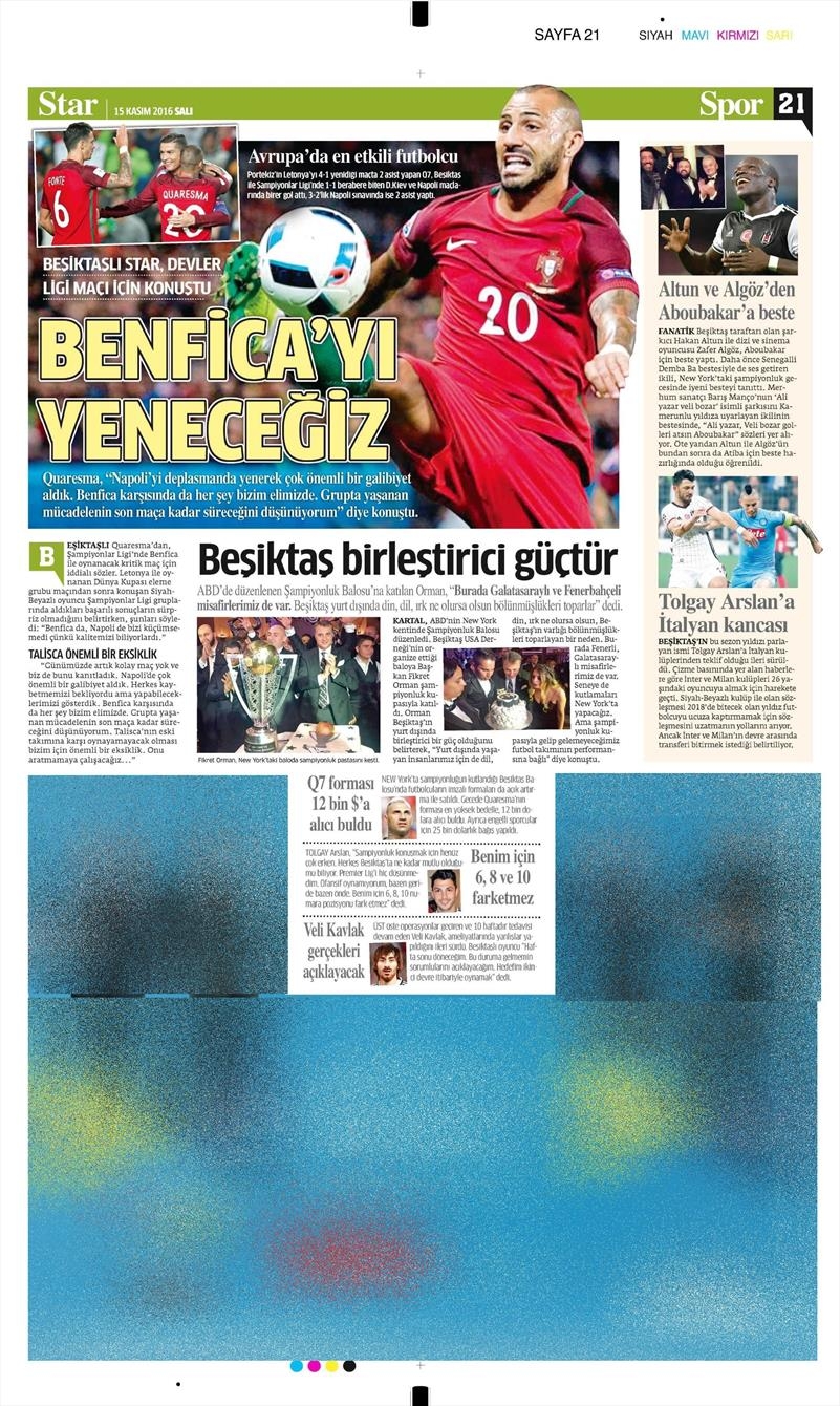 15 Kasım 2016 | Gazetelerin Beşiktaş sayfaları - Görsel 9