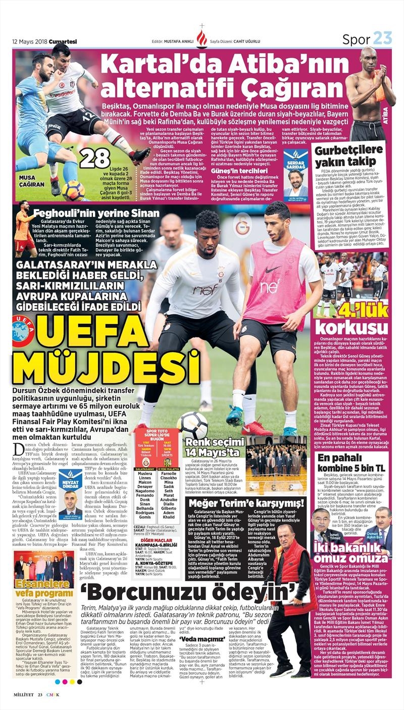12 Mayıs 2018 | Gazetelerin Beşiktaş Manşetleri - Görsel 4