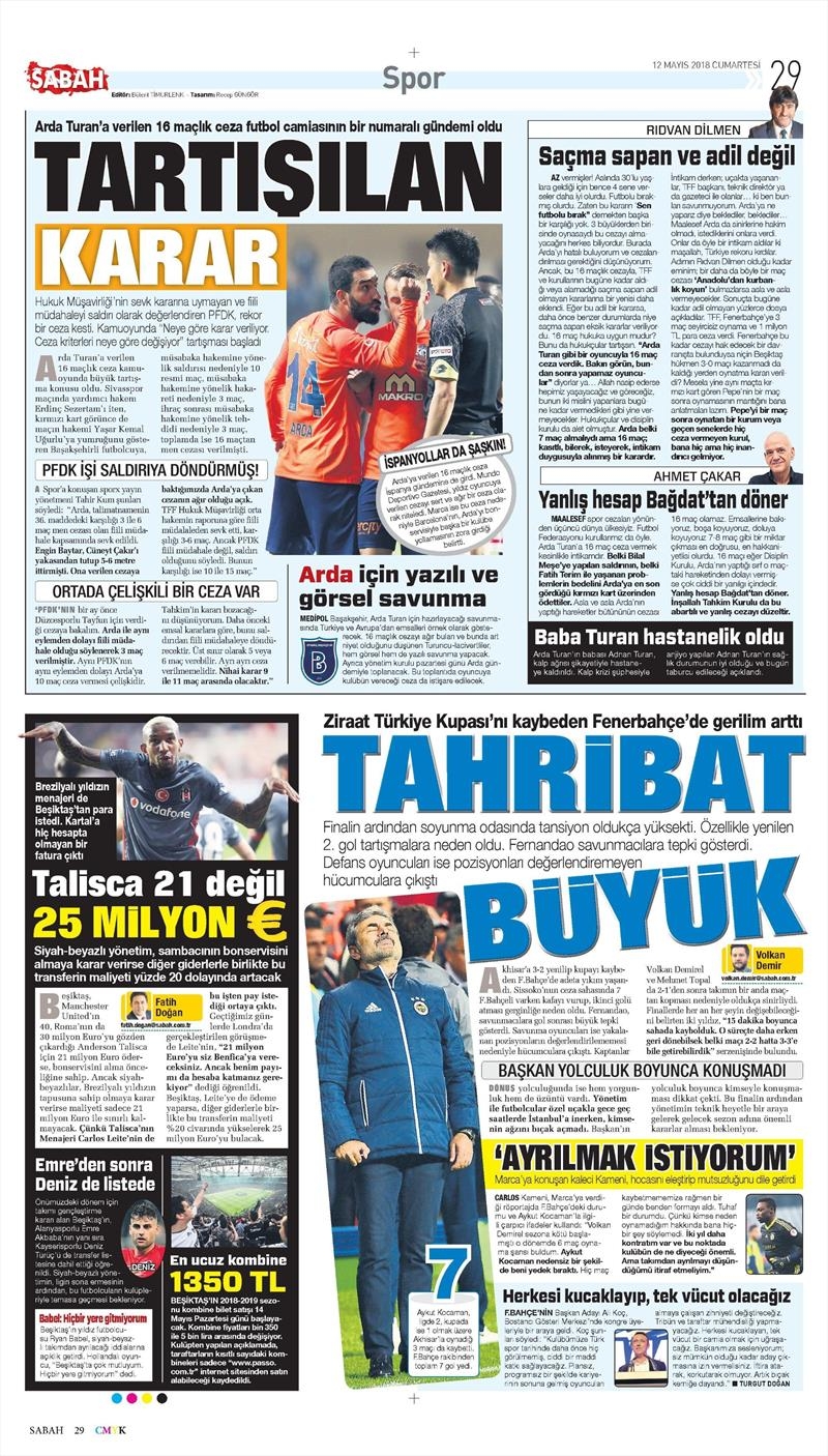12 Mayıs 2018 | Gazetelerin Beşiktaş Manşetleri - Görsel 5
