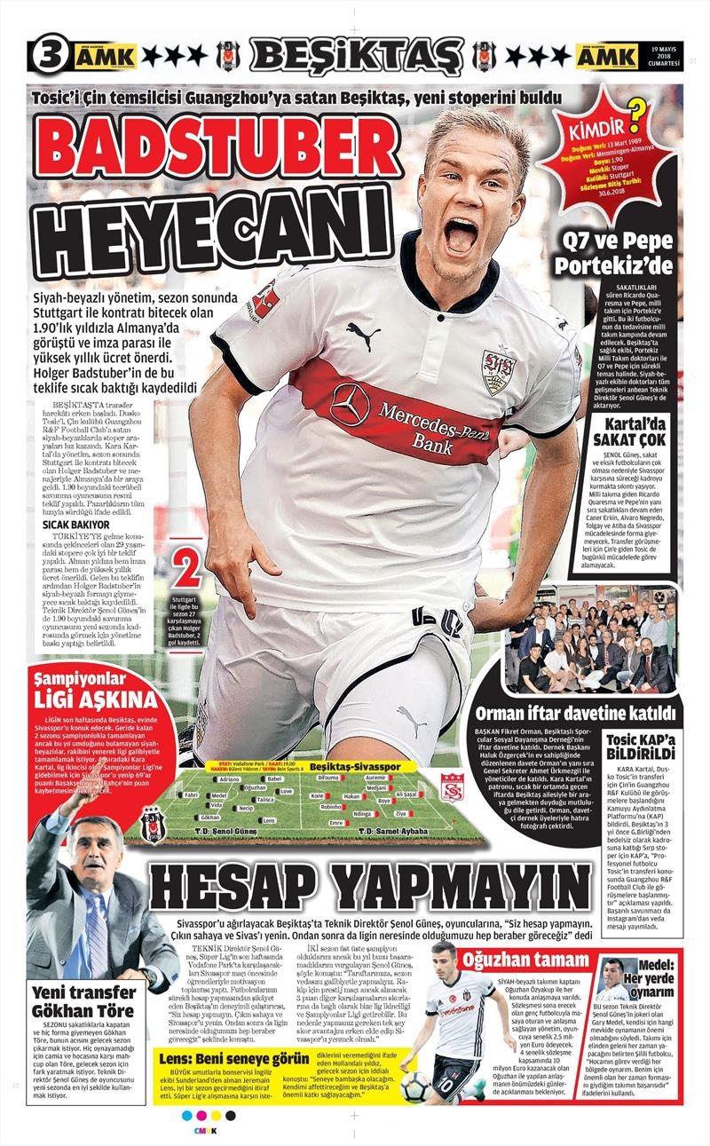 19 Mayıs 2018 | Gazetelerin Beşiktaş Manşetleri - Görsel 3