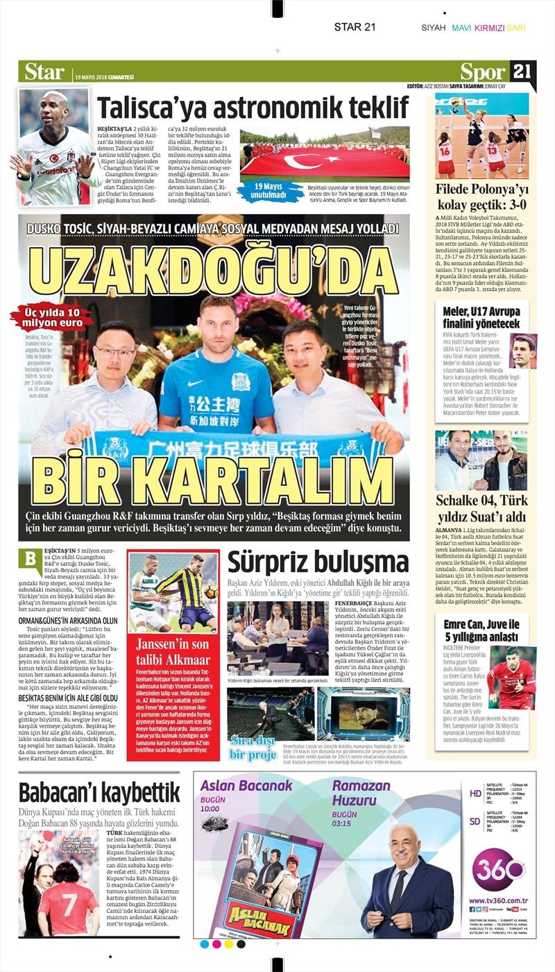 19 Mayıs 2018 | Gazetelerin Beşiktaş Manşetleri - Görsel 5