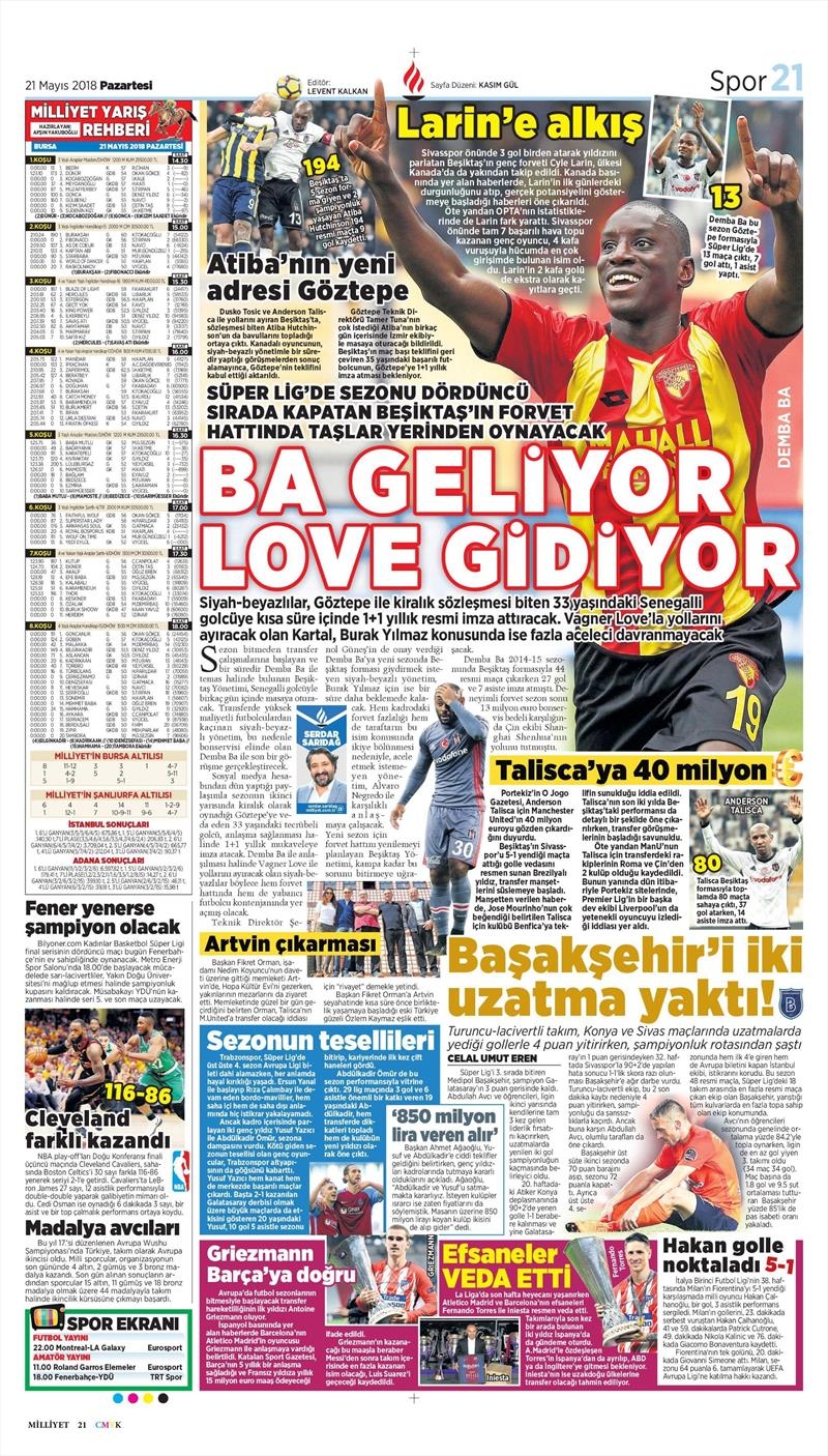 21 Mayıs 2018 | Gazetelerin Beşiktaş Manşetleri - Görsel 7