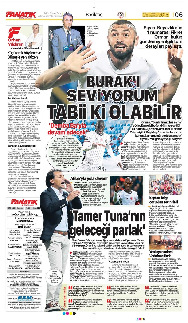 26 Mayıs 2018 | Gazetelerin Beşiktaş Manşetleri - Görsel 3