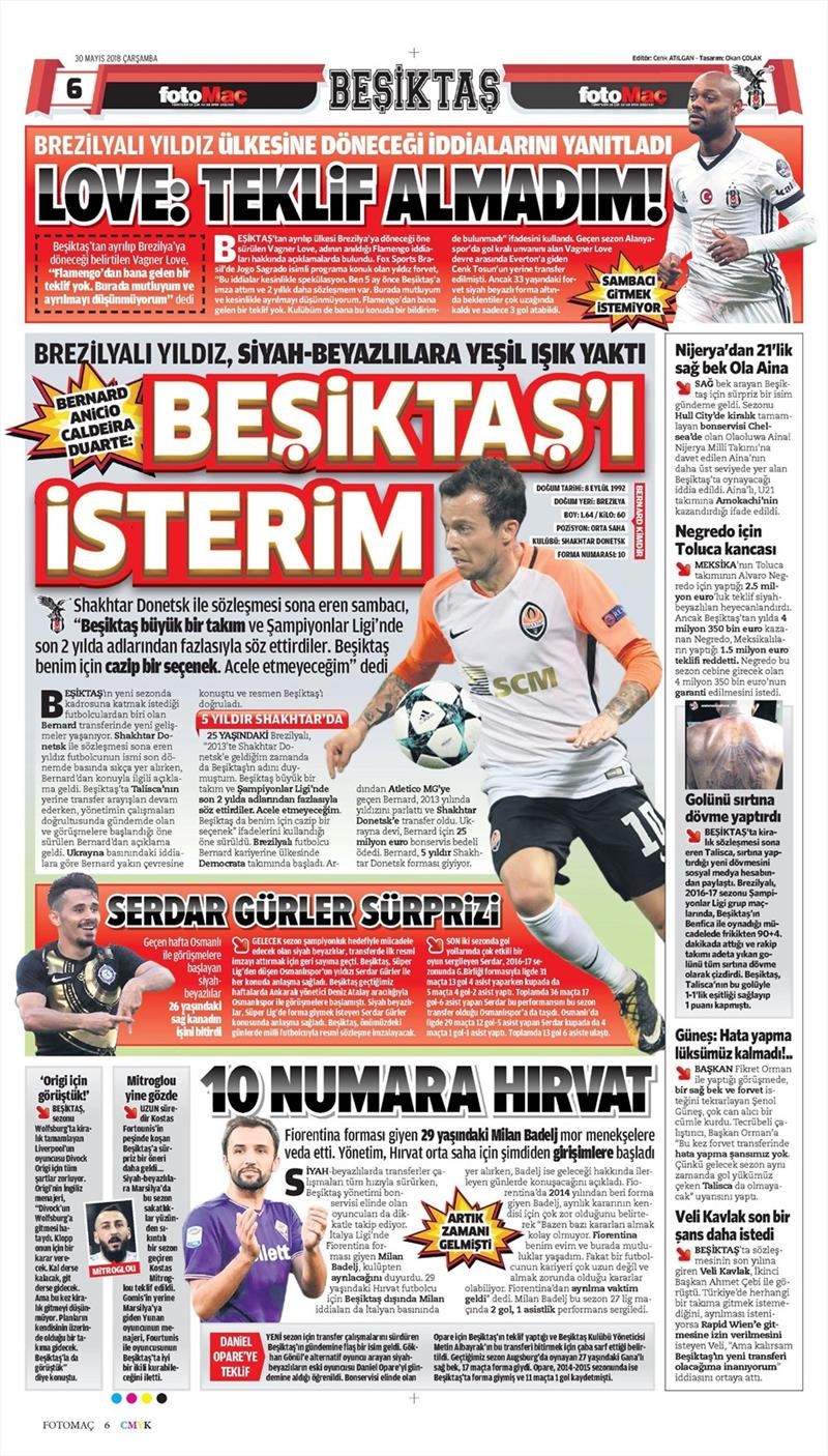 30 Mayıs 2018 | Gazetelerin Beşiktaş Manşetleri - Görsel 4