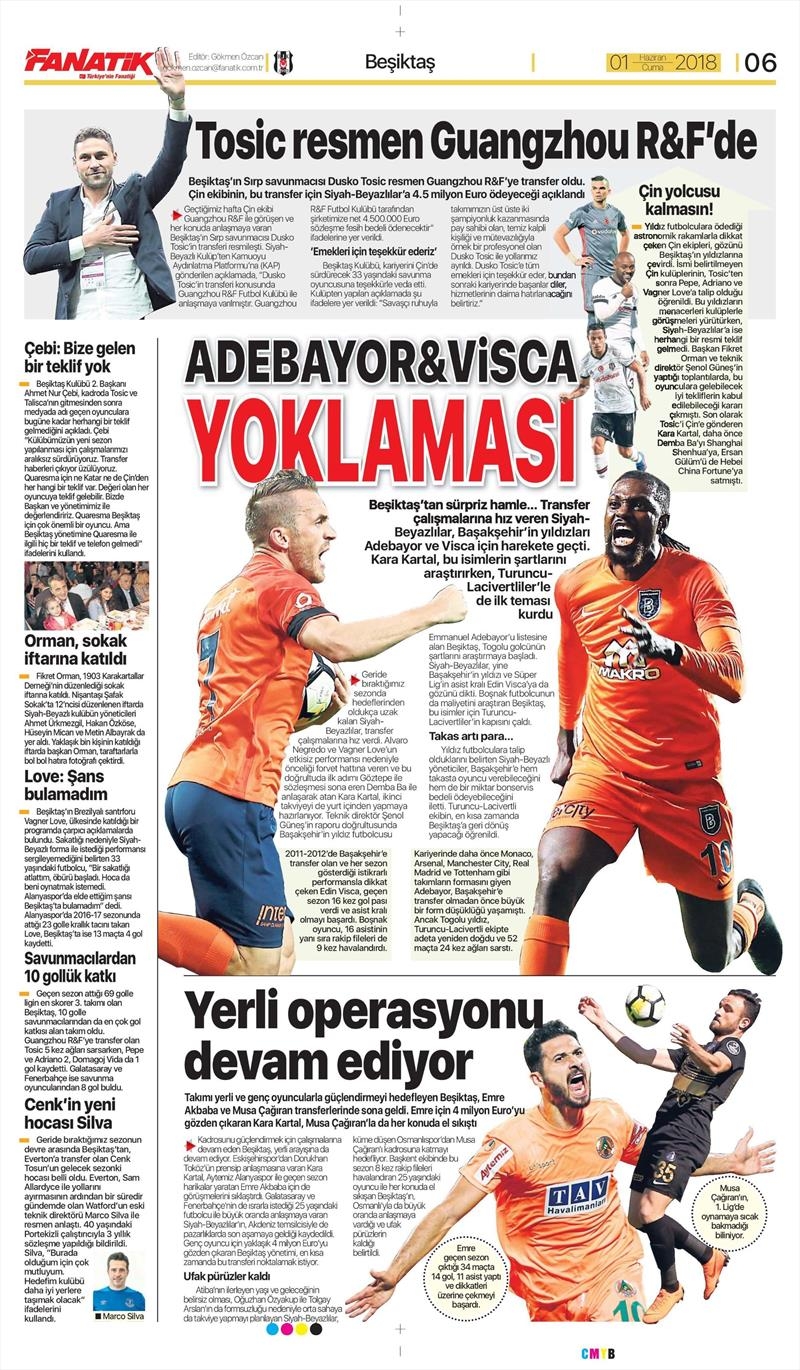 1 Haziran 2018 | Gazetelerin Beşiktaş Manşetleri - Görsel 3