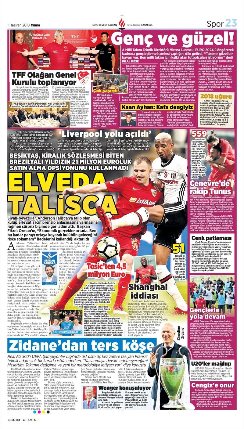 1 Haziran 2018 | Gazetelerin Beşiktaş Manşetleri - Görsel 6