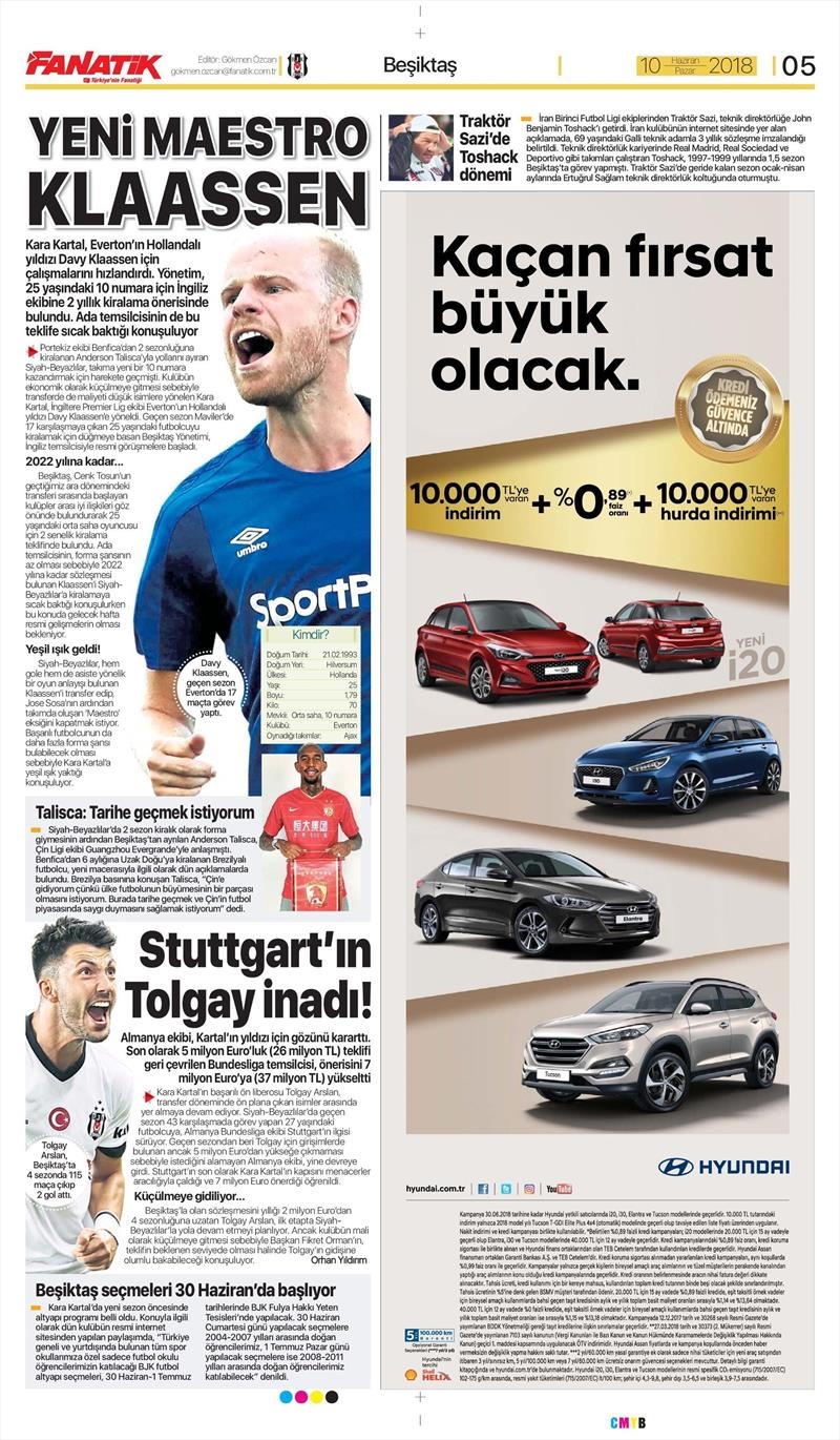 10 Haziran 2018 | Gazetelerin Beşiktaş Manşetleri - Görsel 1