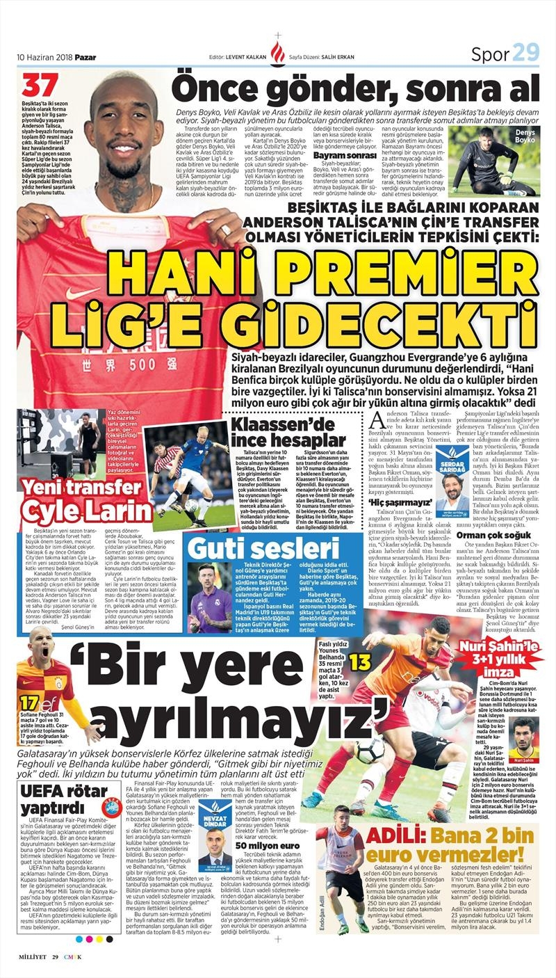 10 Haziran 2018 | Gazetelerin Beşiktaş Manşetleri - Görsel 5