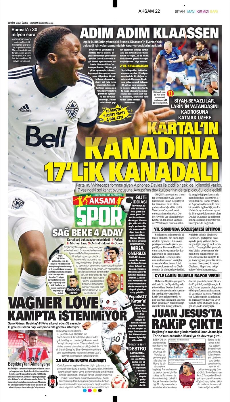 11 Haziran 2018 | Gazetelerin Beşiktaş Manşetleri - Görsel 2