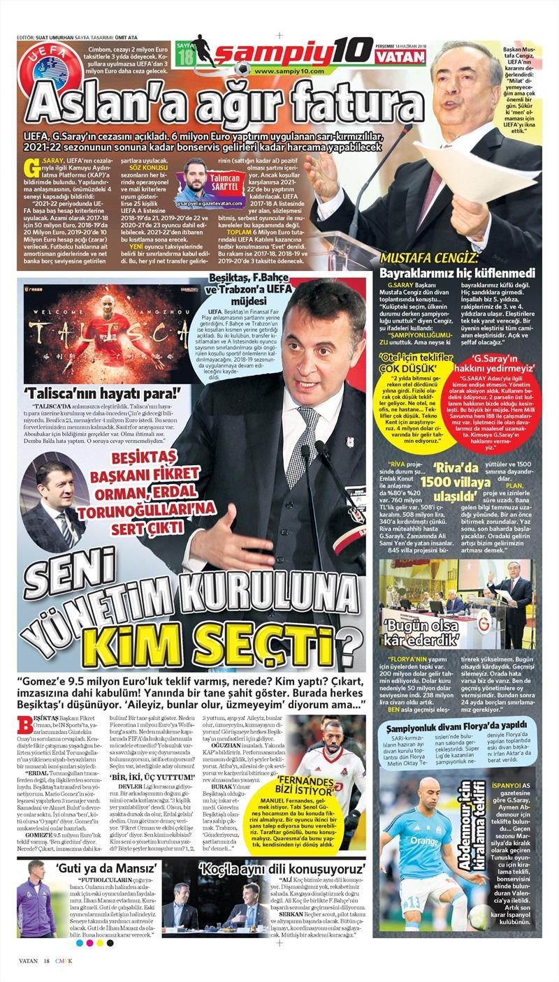 14 Haziran 2018 | Gazetelerin Beşiktaş Manşetleri - Görsel 4