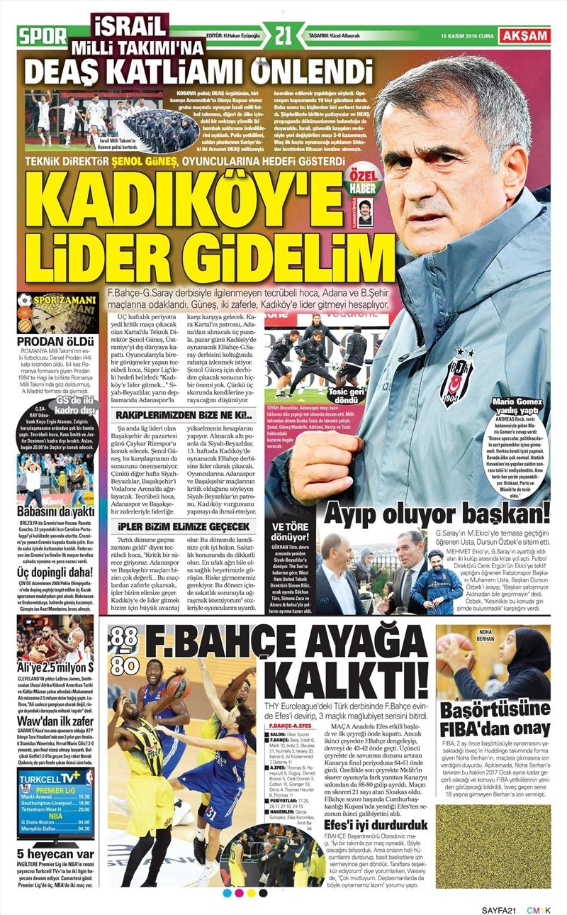 18 Kasım 2016 | Gazetelerin Beşiktaş sayfaları - Görsel 10