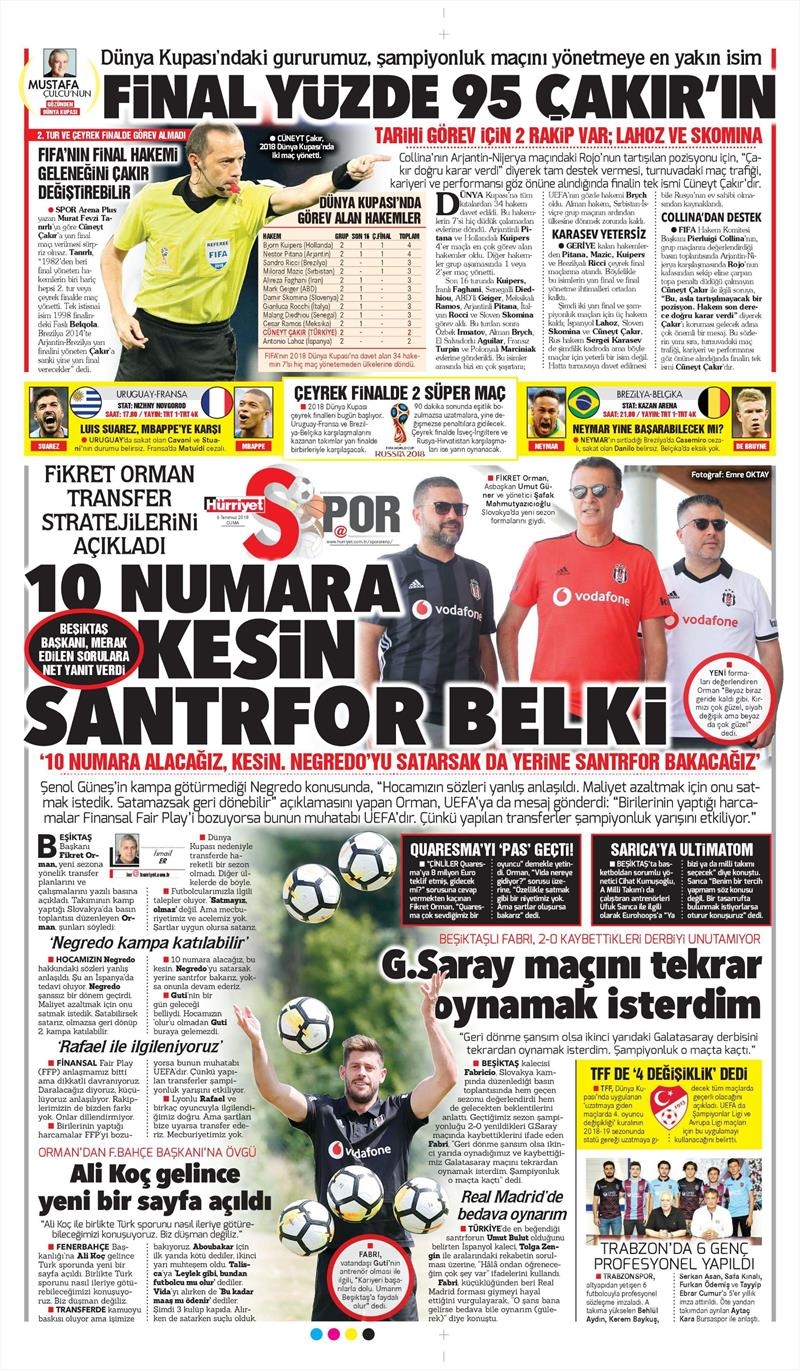 6 Temmuz 2018 | Gazetelerin Beşiktaş Manşetleri - Görsel 4