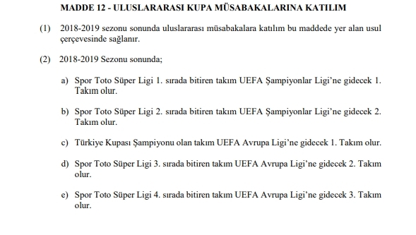 2018 – 2019 SPOR TOTO SÜPER LİG LEFTER KÜÇÜKANDONYADİS SEZONU  MÜSABAKALARI STATÜSÜ - Görsel 18