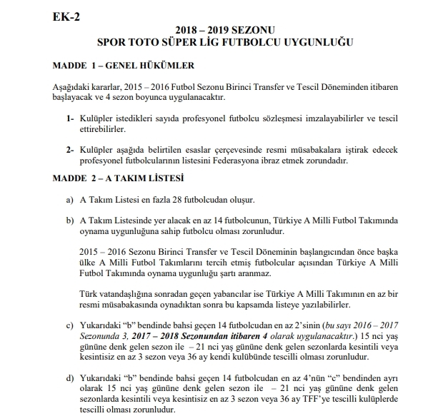 2018 – 2019 SPOR TOTO SÜPER LİG LEFTER KÜÇÜKANDONYADİS SEZONU  MÜSABAKALARI STATÜSÜ - Görsel 23