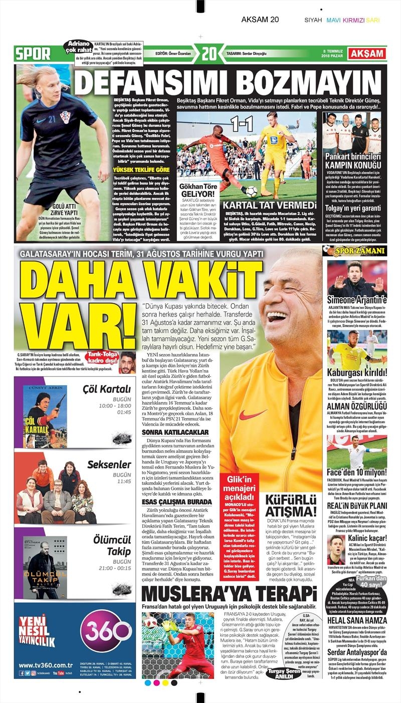 8 Temmuz 2018 | Gazetelerin Beşiktaş Manşetleri - Görsel 8