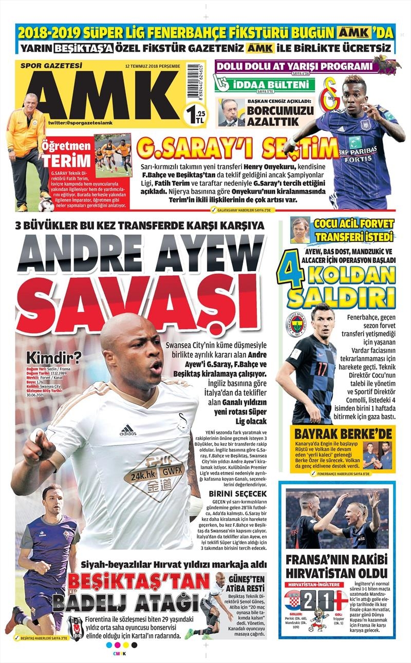 12 Temmuz 2018 | Gazetelerin Beşiktaş Manşetleri - Görsel 5