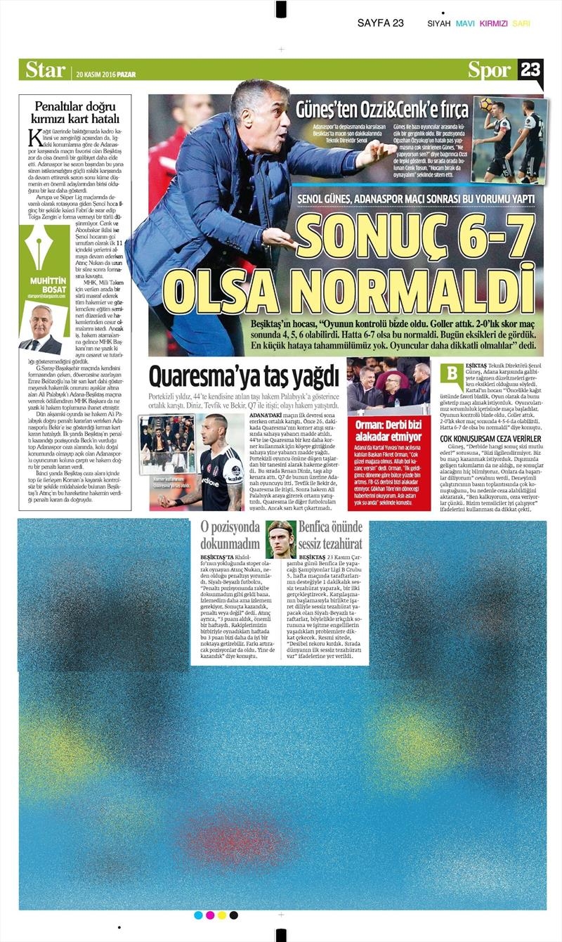 20 Kasım 2016 | Gazetelerin Beşiktaş manşetleri - Görsel 13