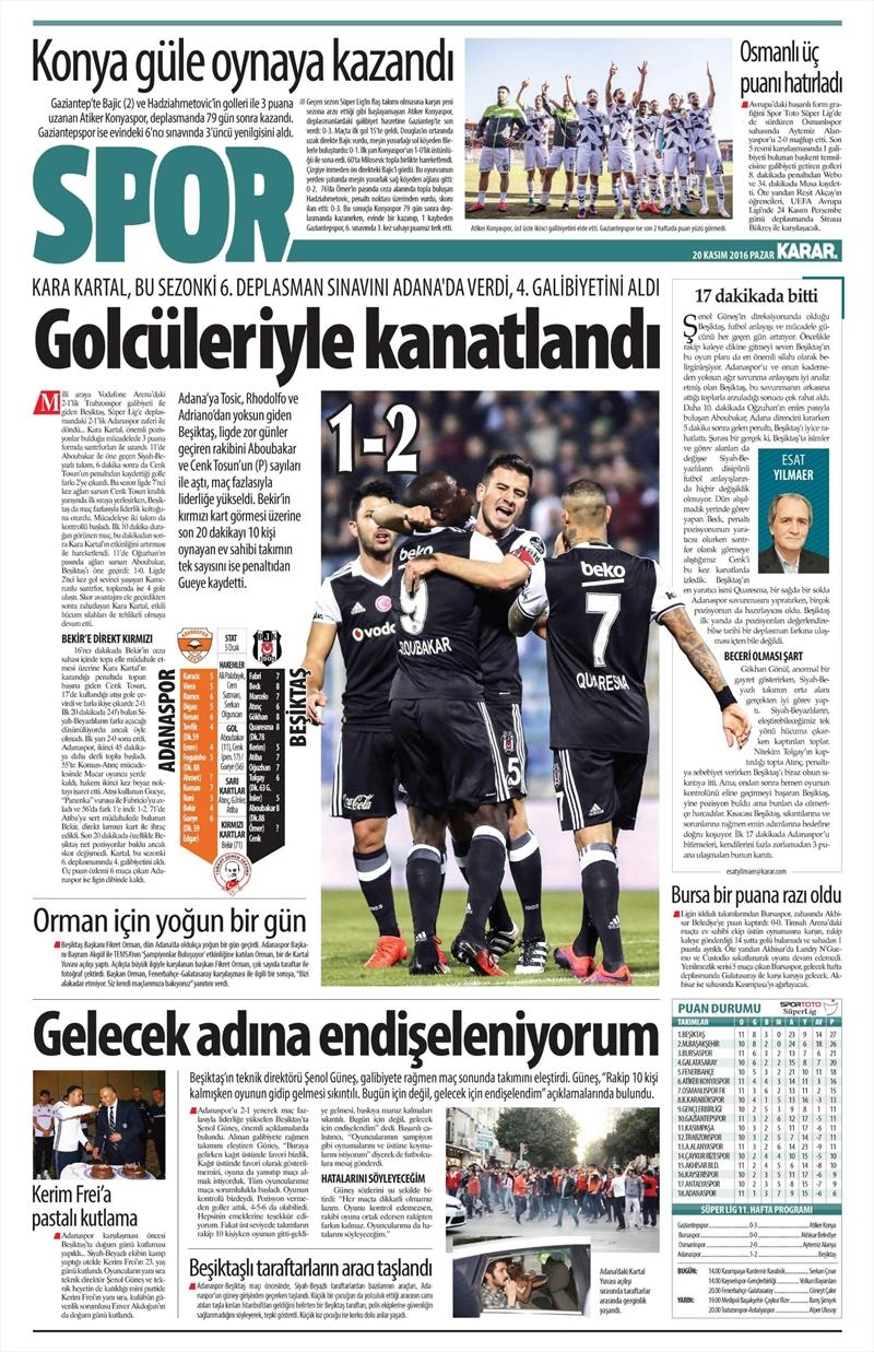 20 Kasım 2016 | Gazetelerin Beşiktaş manşetleri - Görsel 21