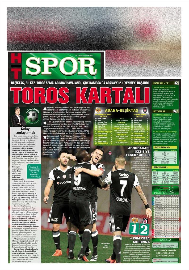 20 Kasım 2016 | Gazetelerin Beşiktaş manşetleri - Görsel 26