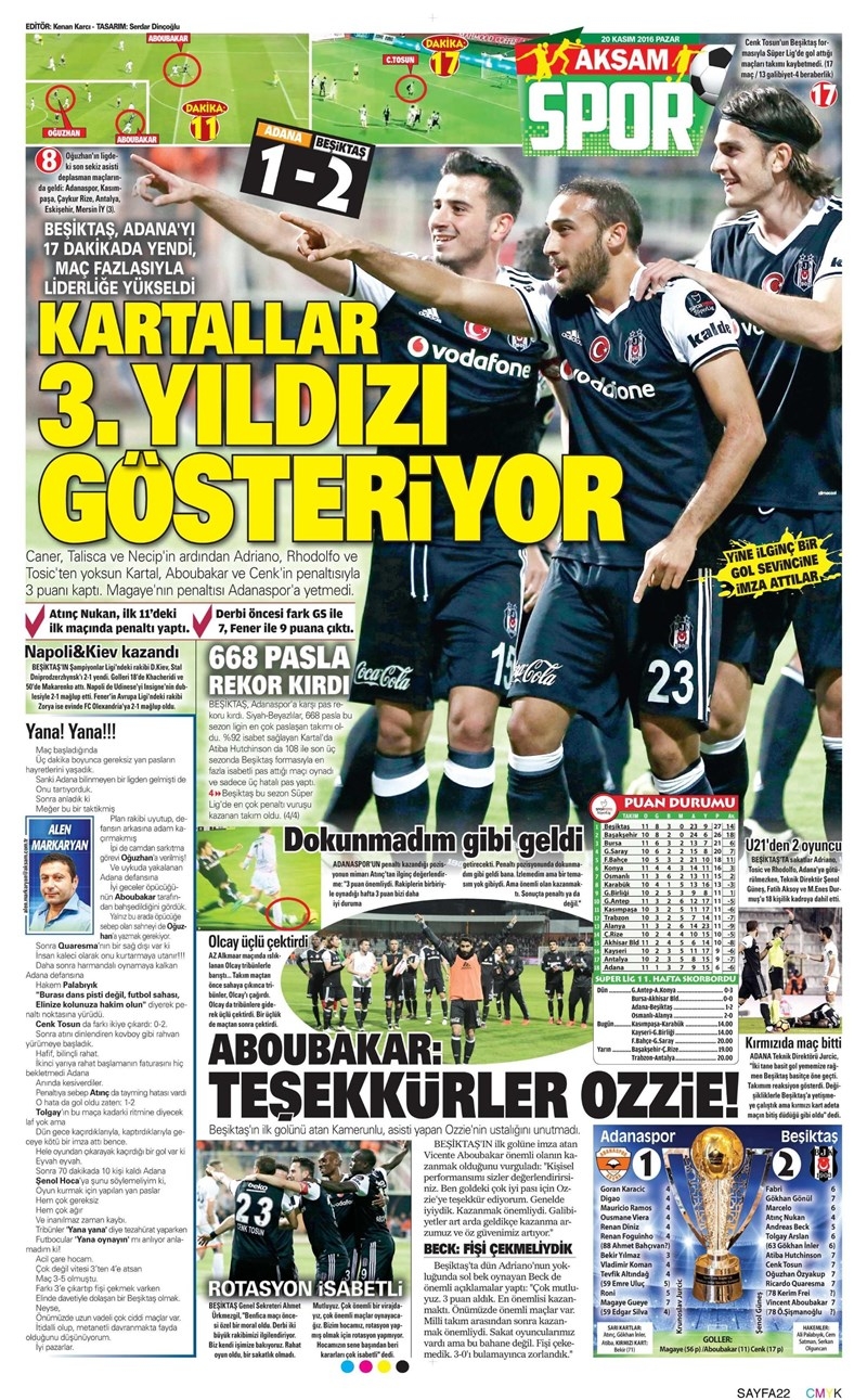 20 Kasım 2016 | Gazetelerin Beşiktaş manşetleri - Görsel 4