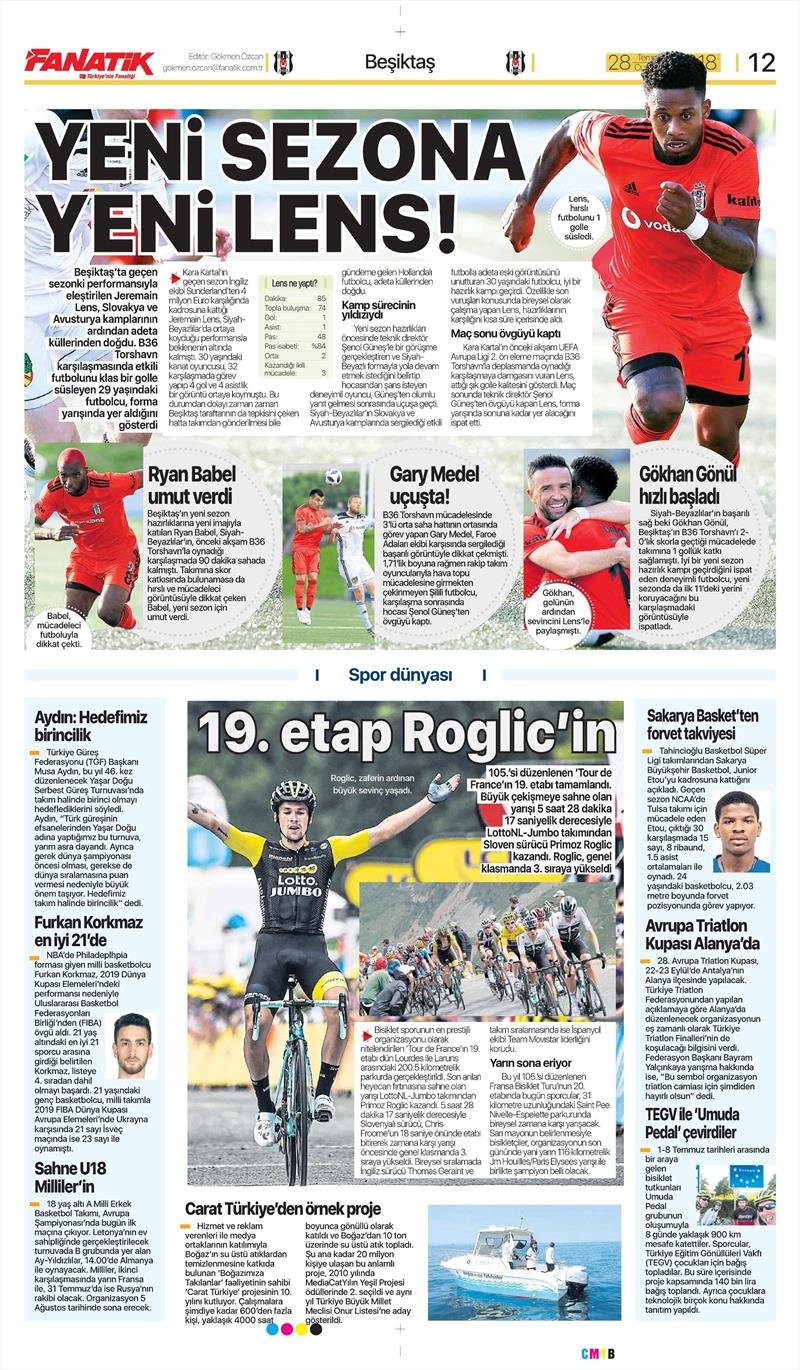 28 Temmuz 2018 | Gazetelerin Beşiktaş Manşetleri - Görsel 2
