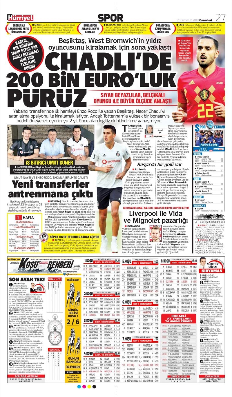 28 Temmuz 2018 | Gazetelerin Beşiktaş Manşetleri - Görsel 6