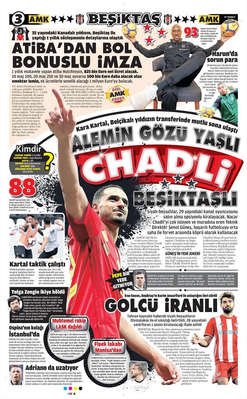 30 Temmuz 2018 | Gazetelerin Beşiktaş Manşetleri - Görsel 8