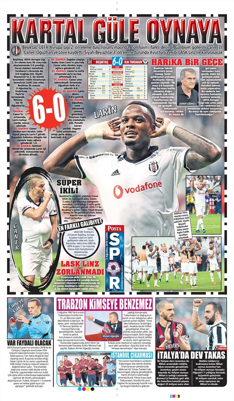 3 Ağustos 2018 | Gazetelerin Beşiktaş Manşetleri - Görsel 10