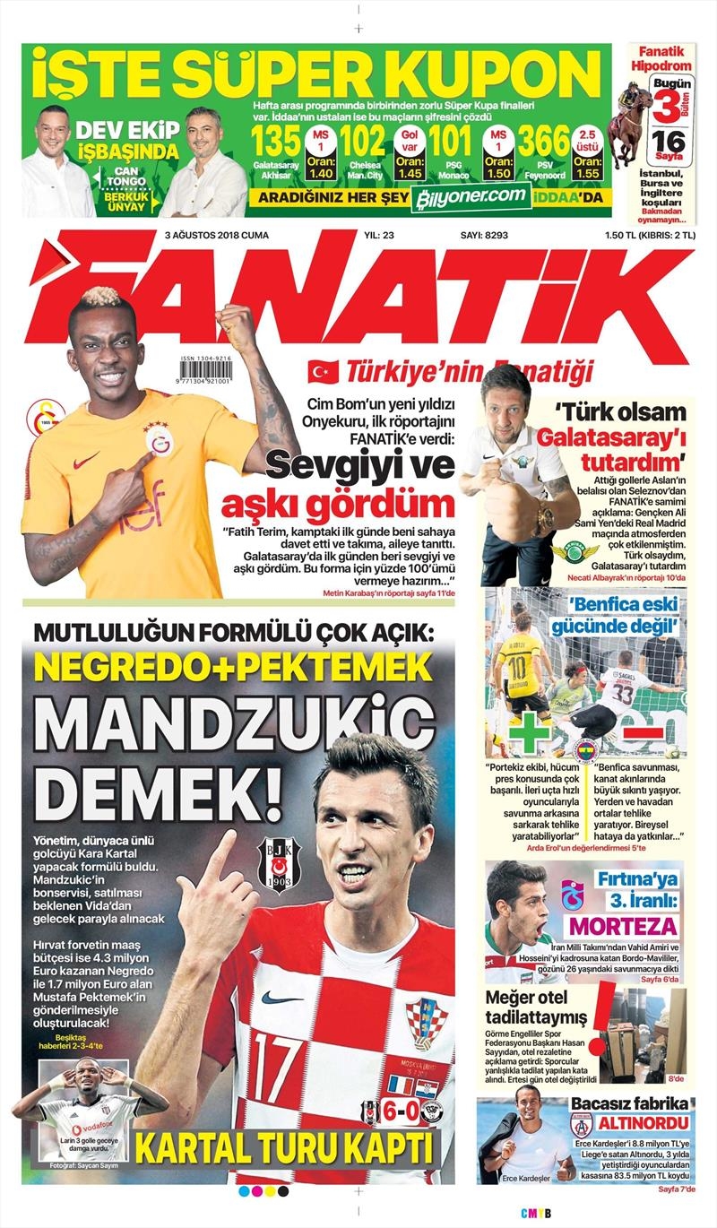 3 Ağustos 2018 | Gazetelerin Beşiktaş Manşetleri - Görsel 2