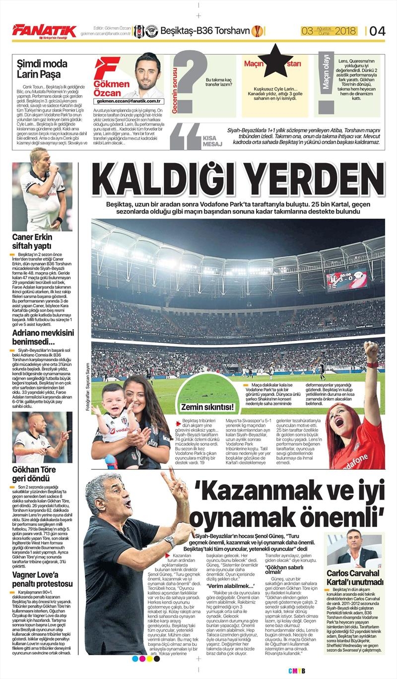 3 Ağustos 2018 | Gazetelerin Beşiktaş Manşetleri - Görsel 8
