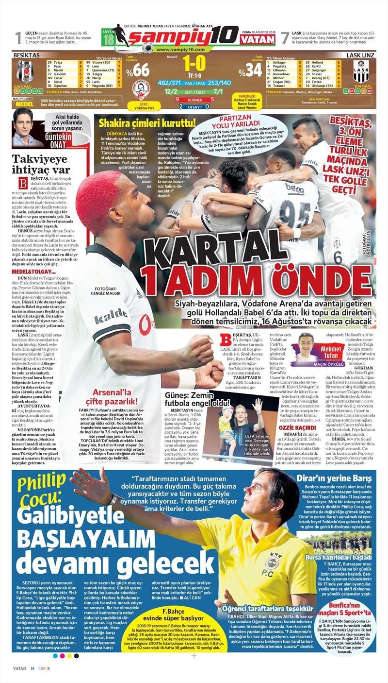 10 Ağustos 2018 | Gazetelerin Beşiktaş Manşetleri - Görsel 11