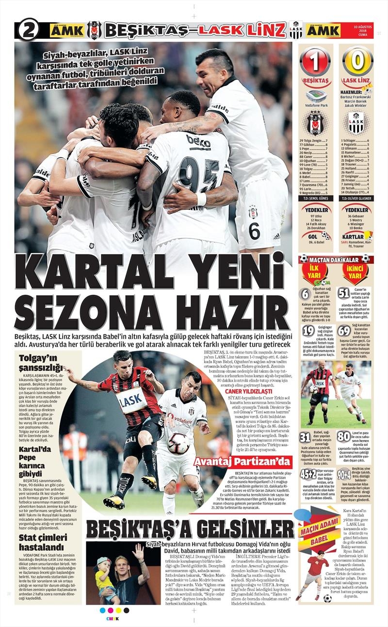 10 Ağustos 2018 | Gazetelerin Beşiktaş Manşetleri - Görsel 3