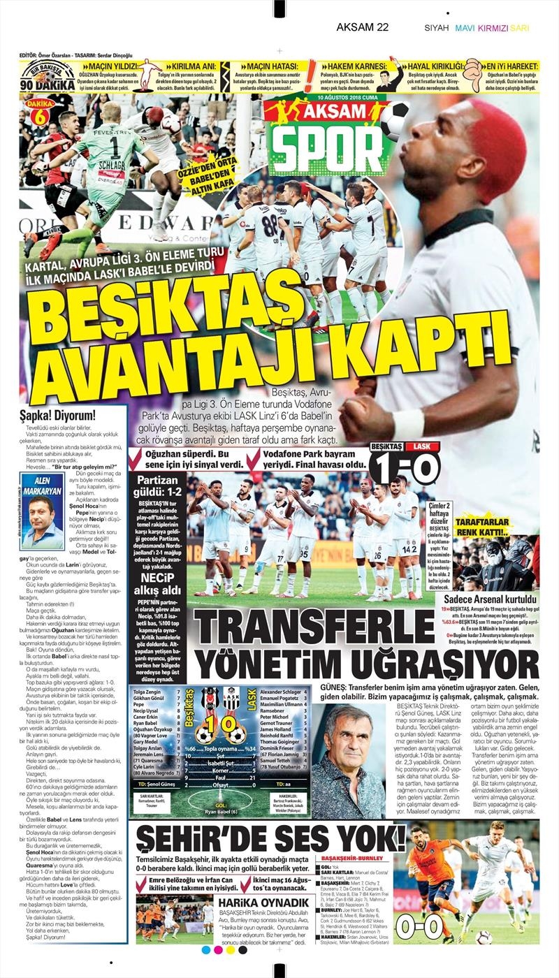 10 Ağustos 2018 | Gazetelerin Beşiktaş Manşetleri - Görsel 6