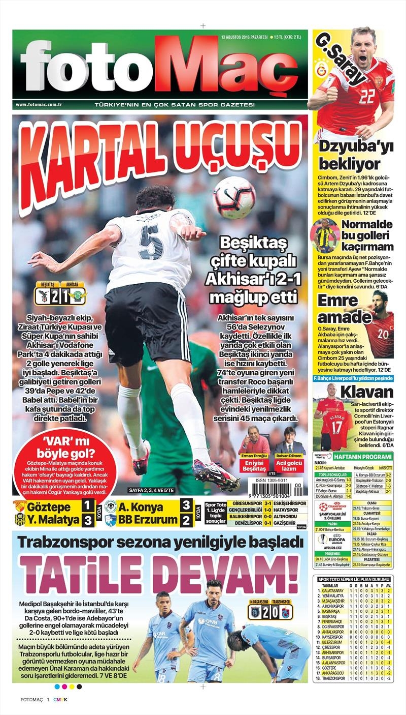 13 Ağustos 2018 | Gazetelerin Beşiktaş Manşetleri - Görsel 10