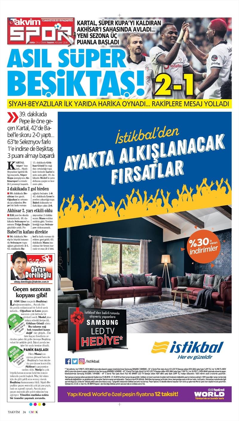 13 Ağustos 2018 | Gazetelerin Beşiktaş Manşetleri - Görsel 15