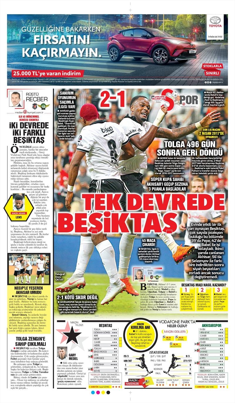 13 Ağustos 2018 | Gazetelerin Beşiktaş Manşetleri - Görsel 16