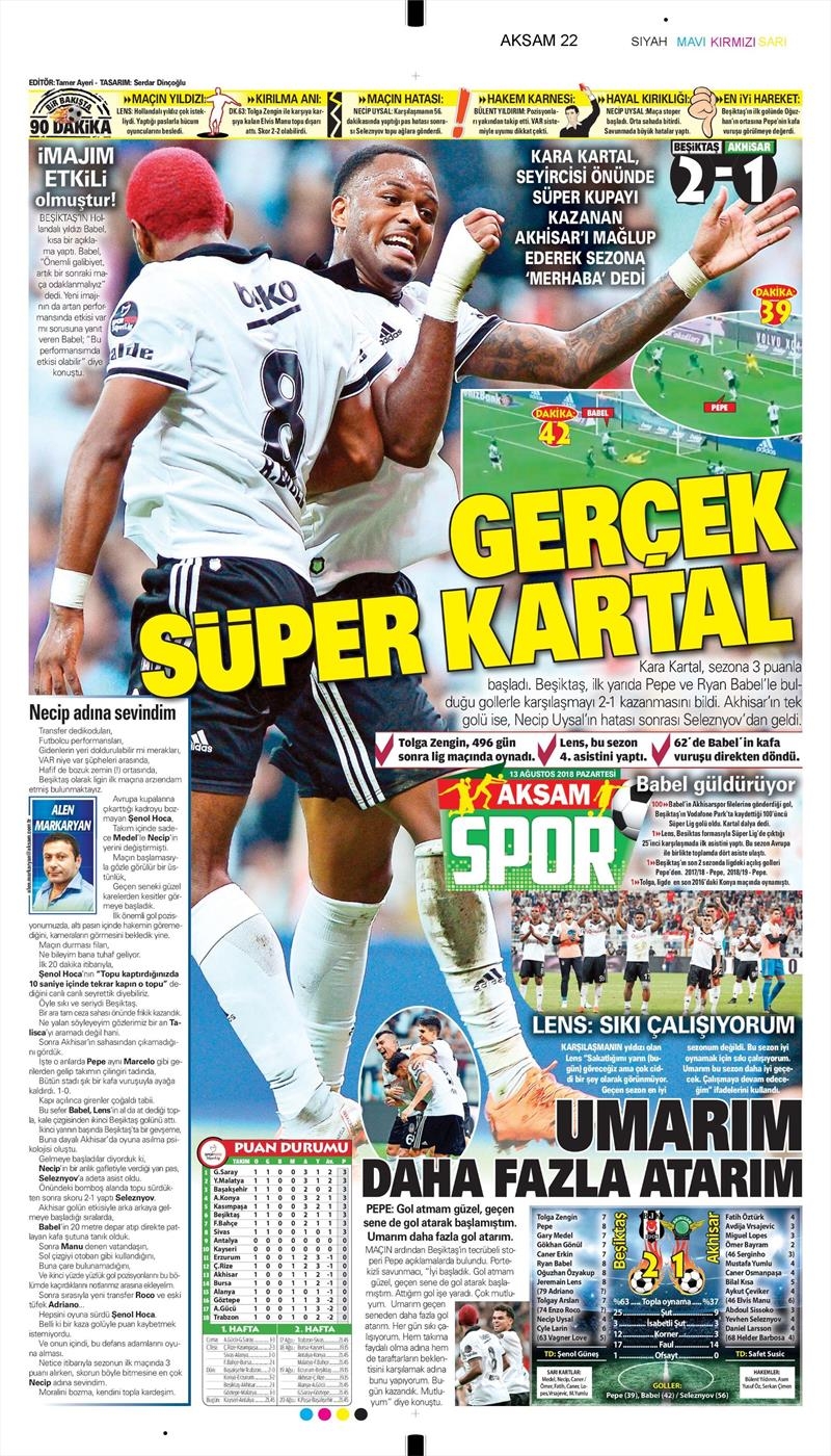 13 Ağustos 2018 | Gazetelerin Beşiktaş Manşetleri - Görsel 4