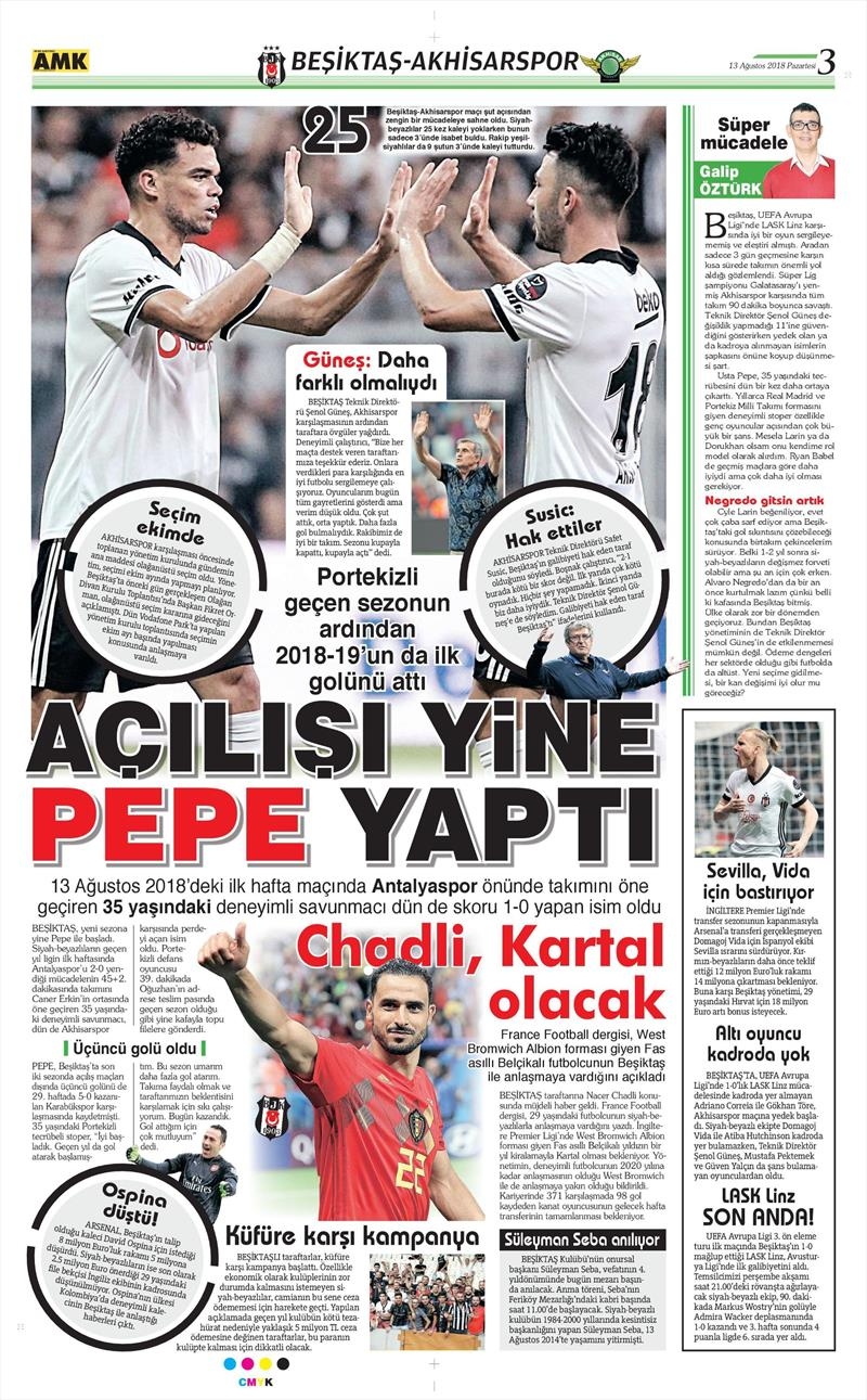 13 Ağustos 2018 | Gazetelerin Beşiktaş Manşetleri - Görsel 6