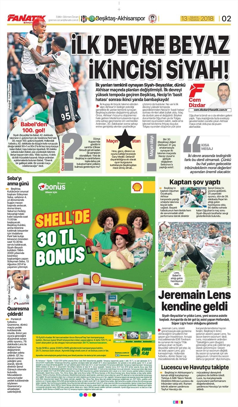 13 Ağustos 2018 | Gazetelerin Beşiktaş Manşetleri - Görsel 7