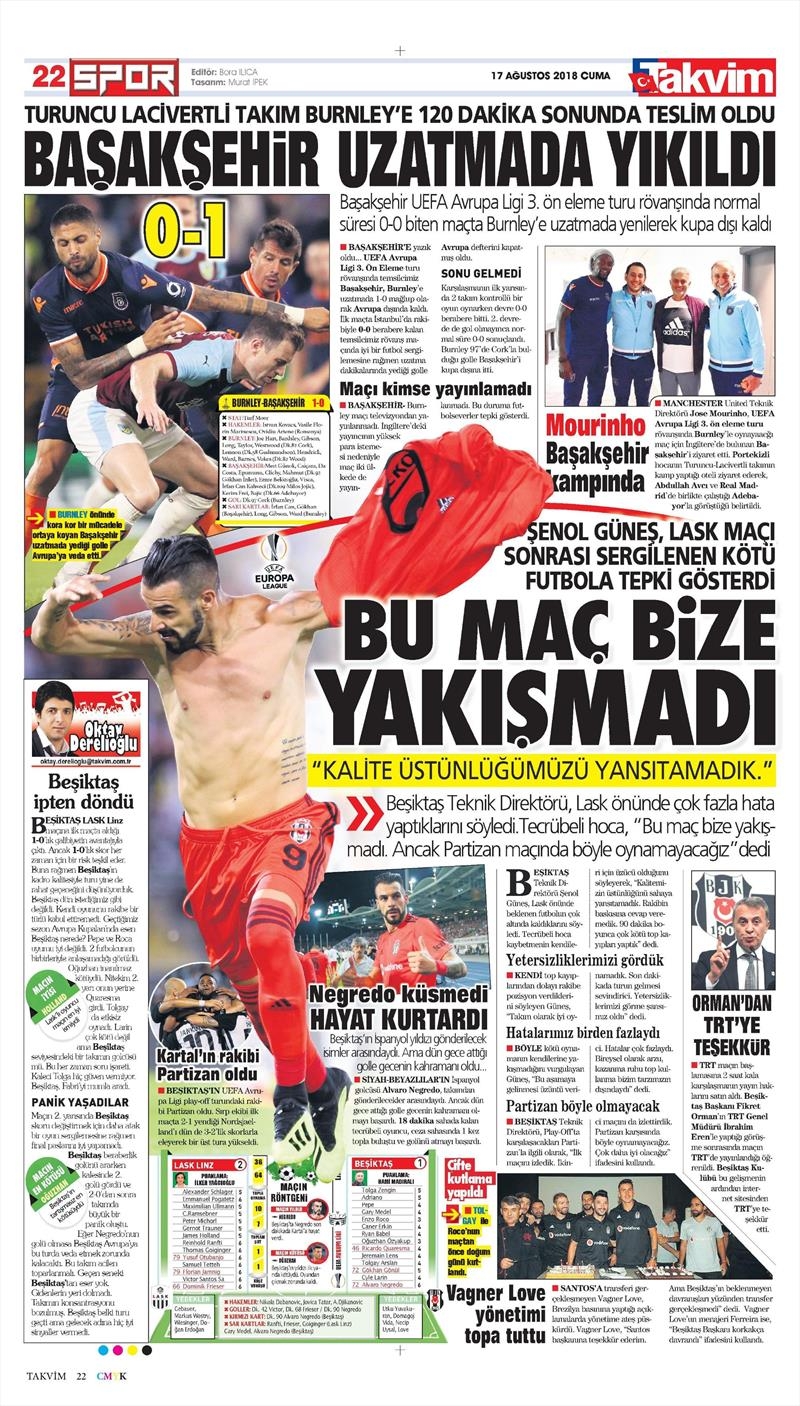 17 Ağustos 2018 | Gazetelerin Beşiktaş Manşetleri - Görsel 12
