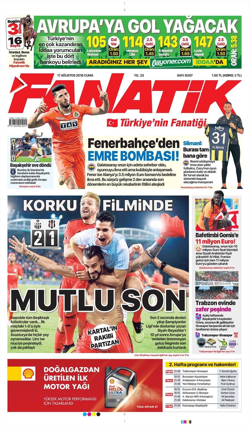 17 Ağustos 2018 | Gazetelerin Beşiktaş Manşetleri - Görsel 15