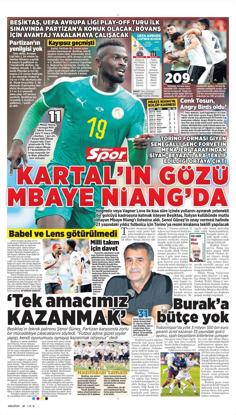 23 Ağustos 2018 | Gazetelerin Beşiktaş Manşetleri - Görsel 4